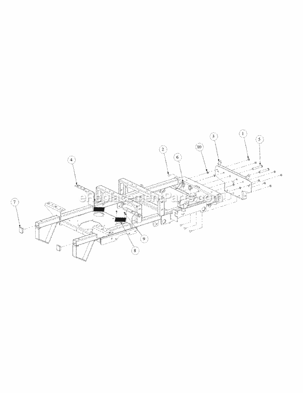 Frame Assembly Diagram and Parts List for M72-GN 53AB5FEZ150-28-HP Cub Cadet Lawn Tractor